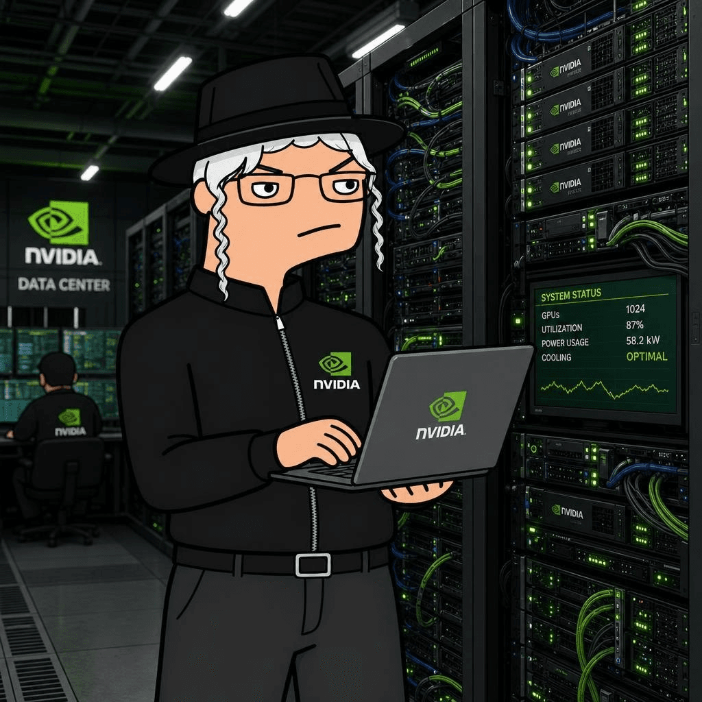 JEWSEN — CEO of Artificial Stupidity standing in the NVIDIA data center